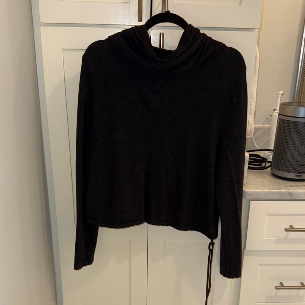 CAbi Elegant Black Cowl Neck Sweater